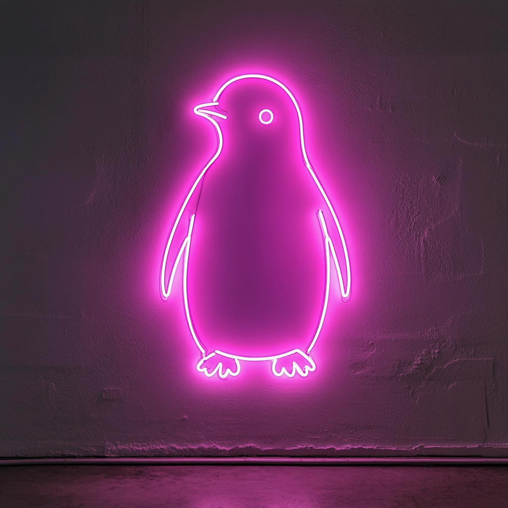 Penguin - Pink Neon Sign, 18 Inches