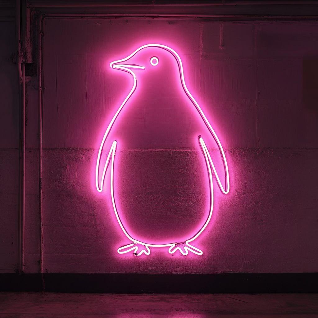 Penguin - Pink Neon Sign, 18 Inches