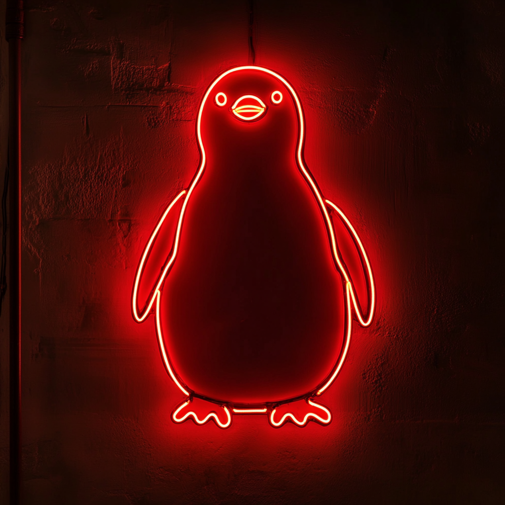 Penguin - Red Neon Sign, 24 Inches
