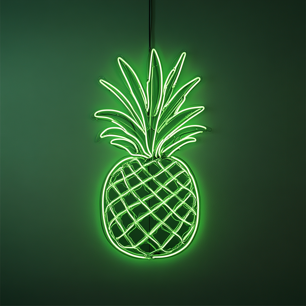 Pineapple - Green Neon Sign, 24 Inches