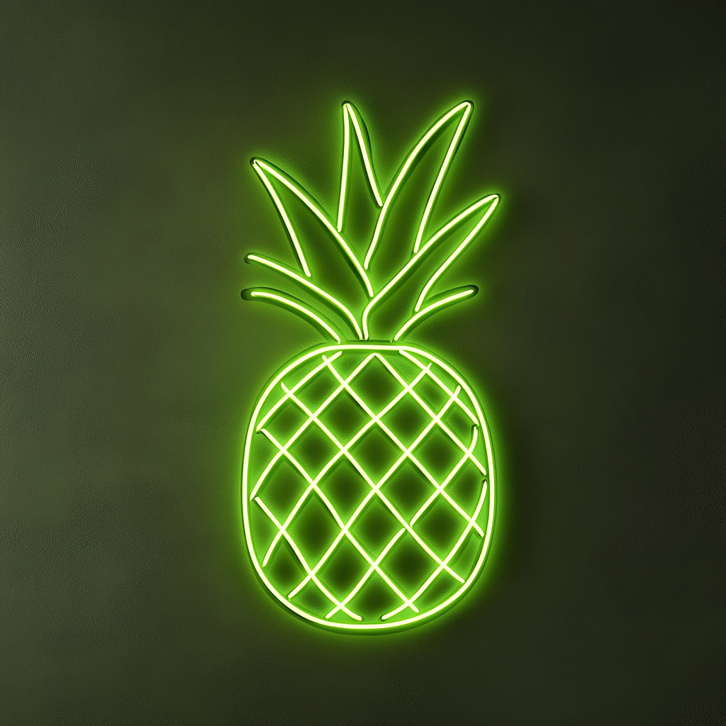 Pineapple - Green Neon Sign, 24 Inches