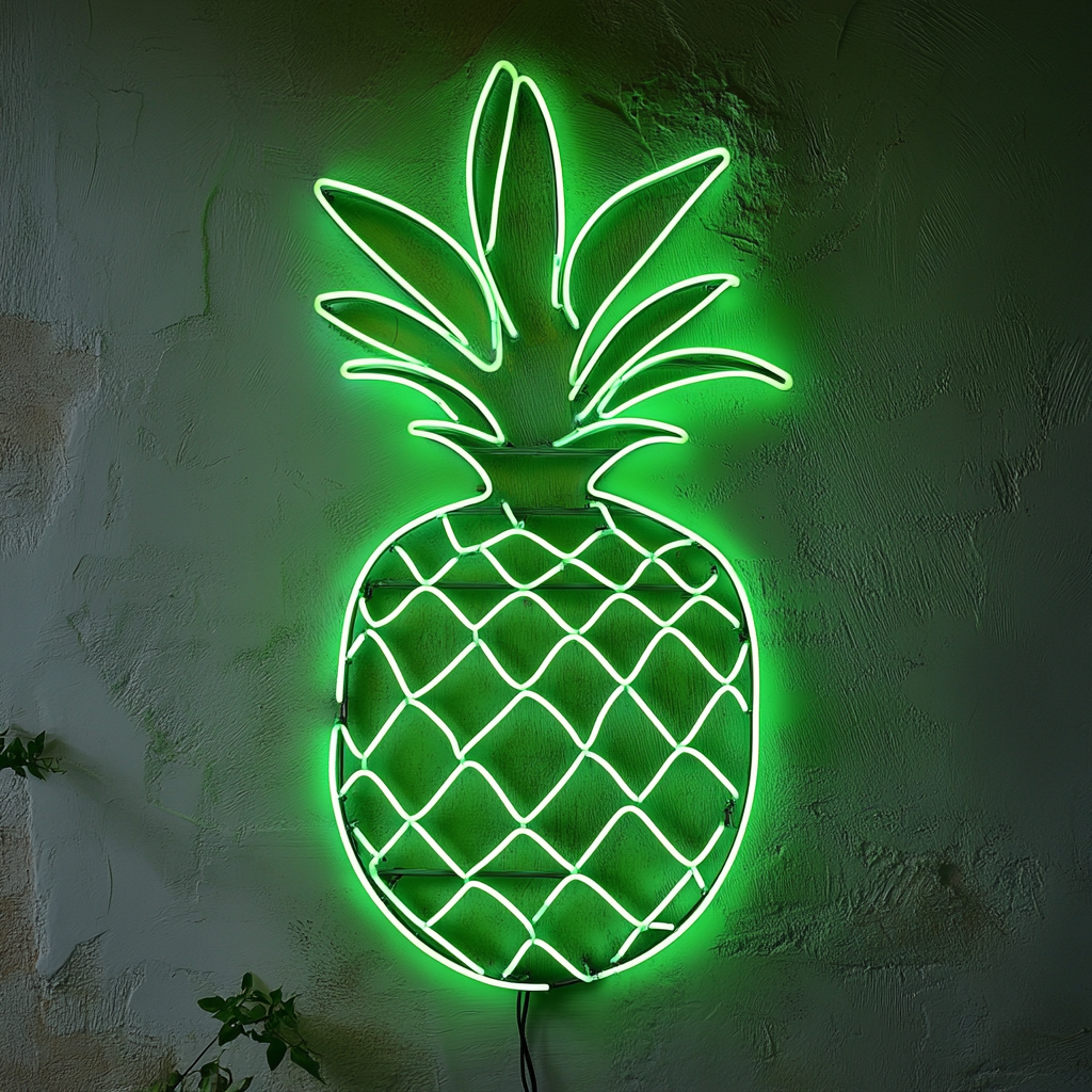 Pineapple - Green Neon Sign, 24 Inches