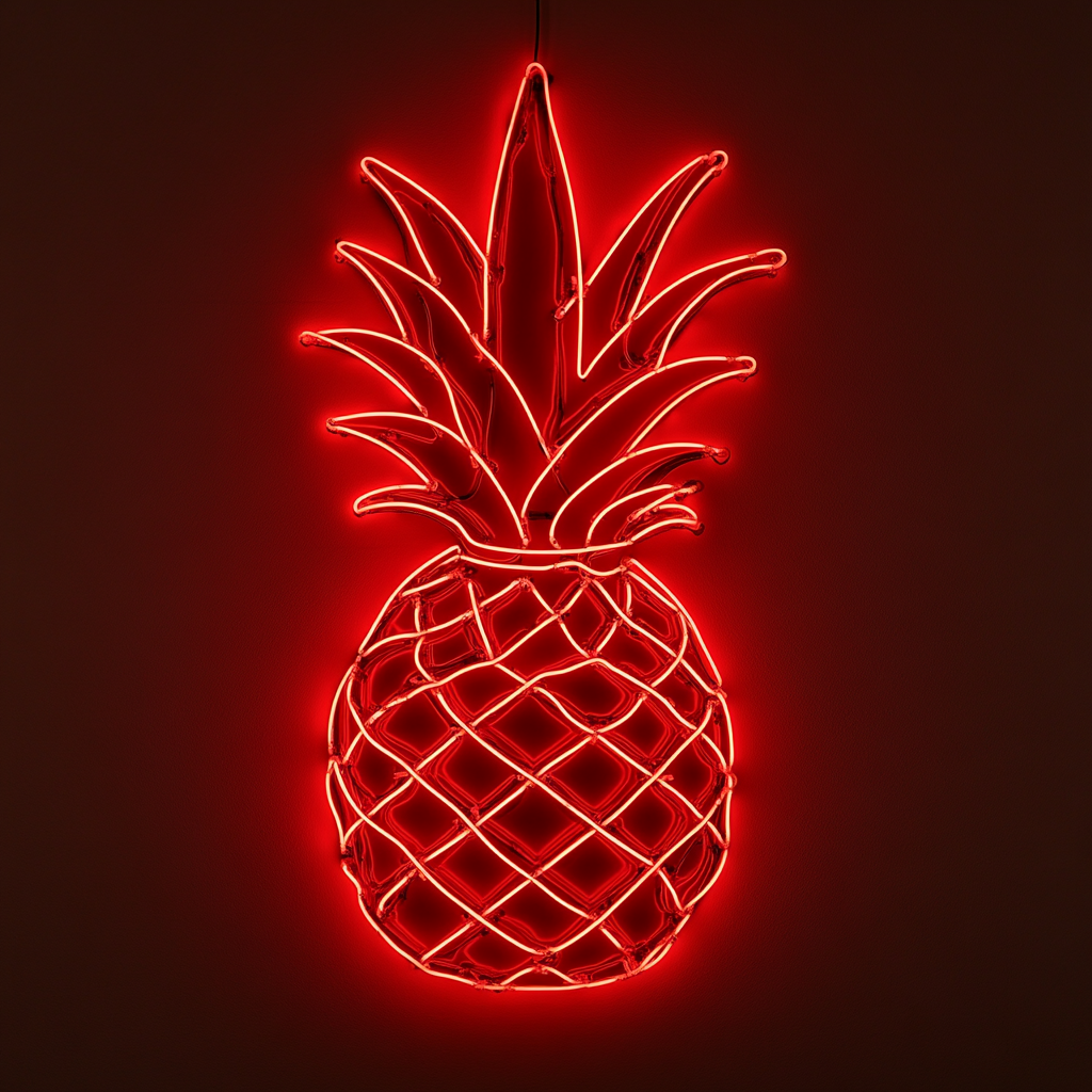 Pineapple - Red Neon Sign, 24 Inches