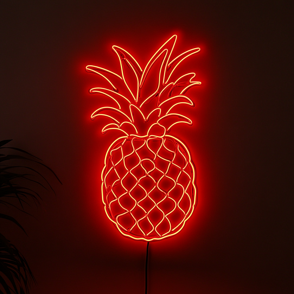 Pineapple - Red Neon Sign, 18 Inches