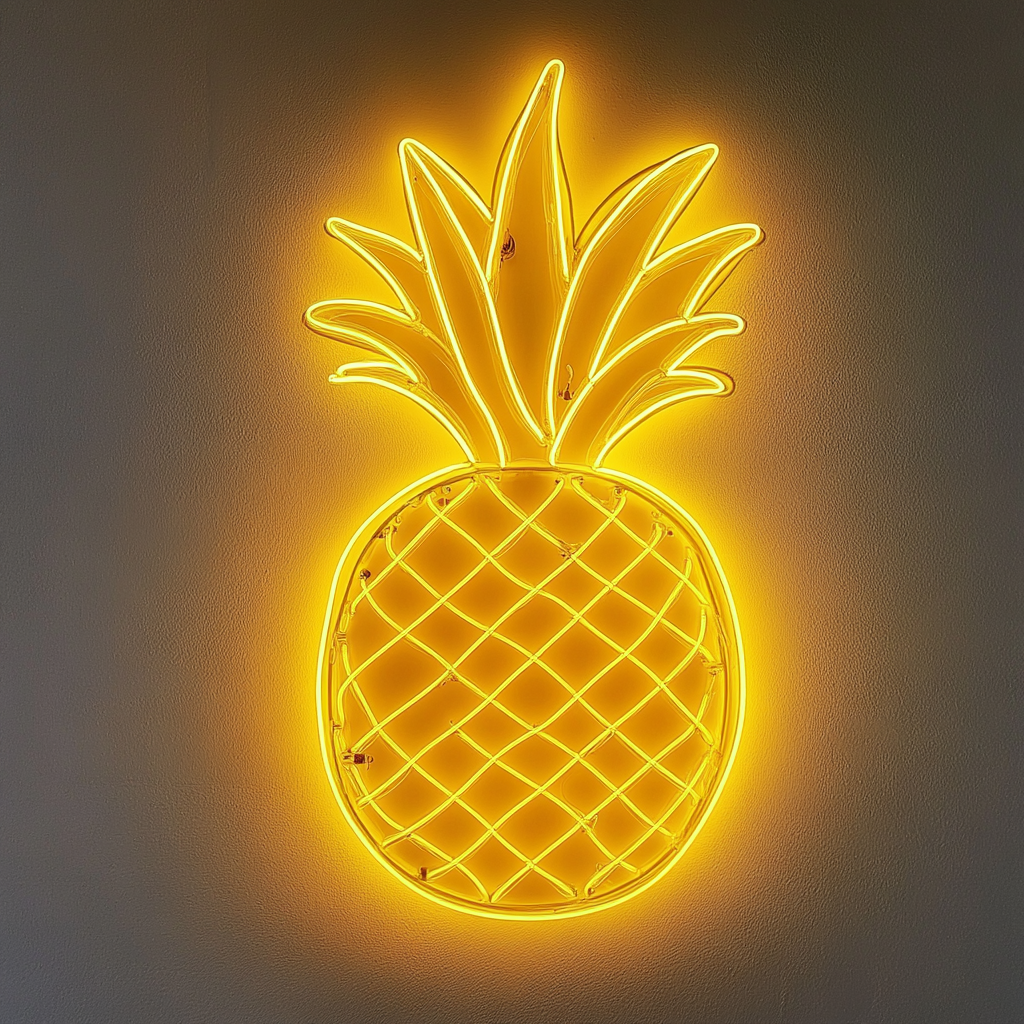 Pineapple - Yellow Neon Sign, 24 Inches