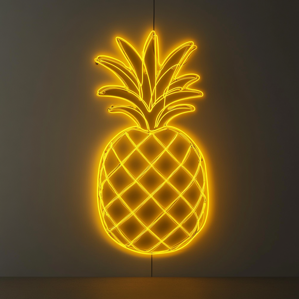 Pineapple - Yellow Neon Sign, 24 Inches