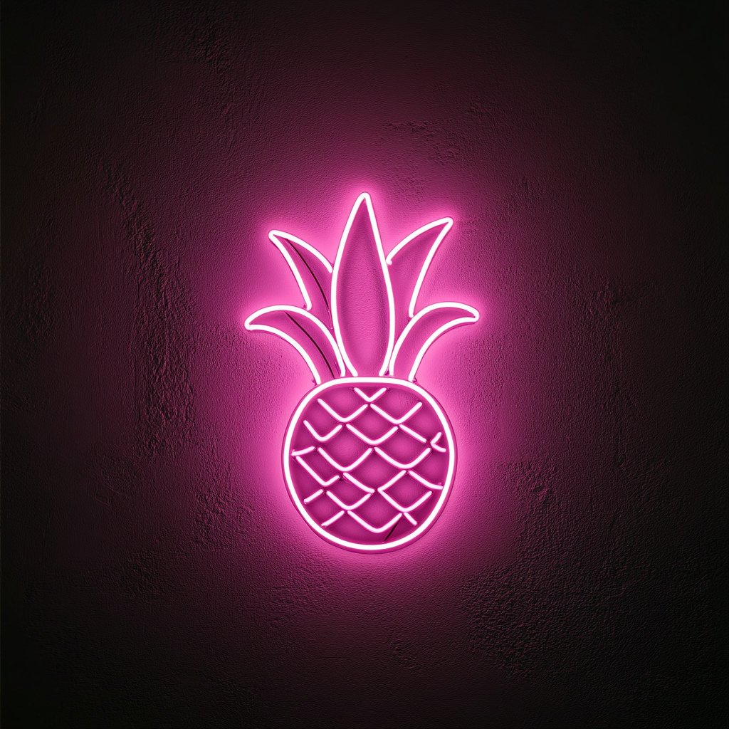 Pineapple Crown - Pink Neon Sign, 24 Inches