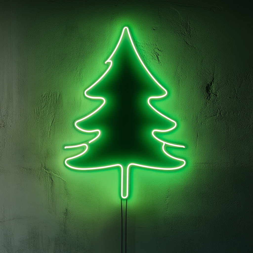 Pine Tree - Green Neon Sign, 18 Inches