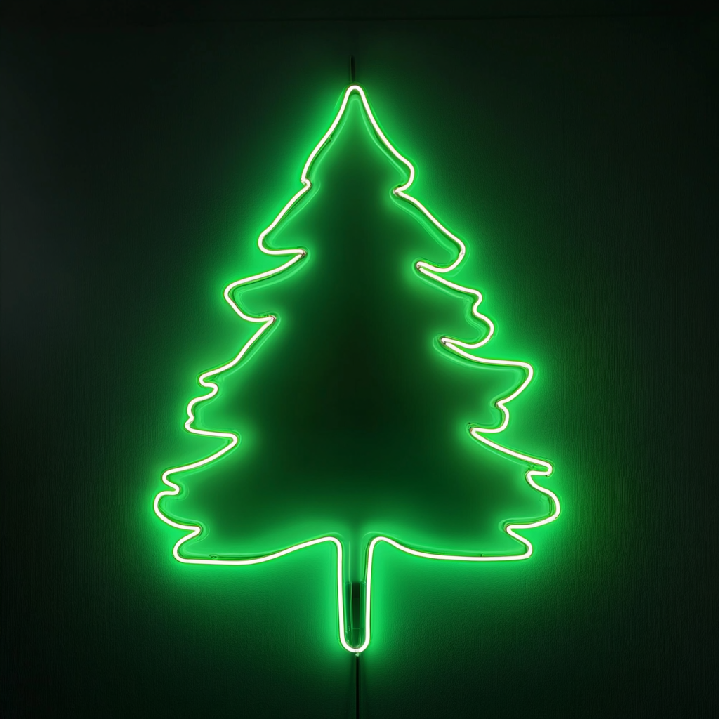 Pine Tree - Green Neon Sign, 24 Inches