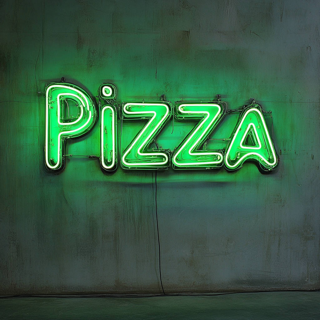 Pizza - Green Neon Sign, 18 Inches