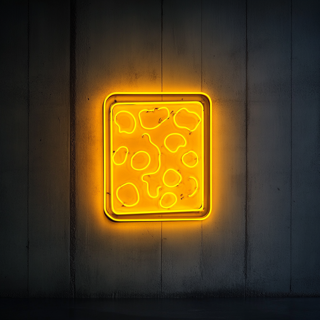 Pizza Box - Yellow Neon Sign, 18 Inches