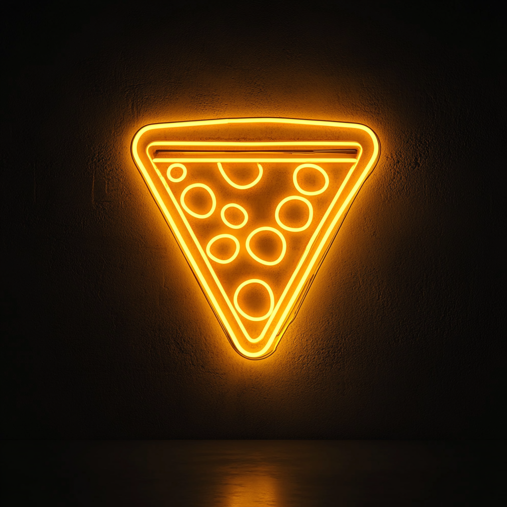 Pizza Box - Yellow Neon Sign, 18 Inches