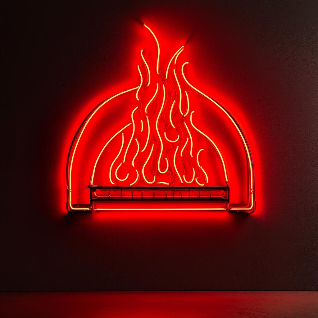 Pizza Oven Flame - Red Neon Sign, 24 Inches