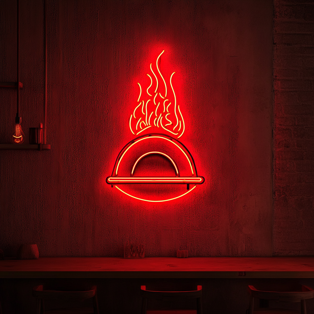Pizza Oven Flame - Red Neon Sign, 18 Inches
