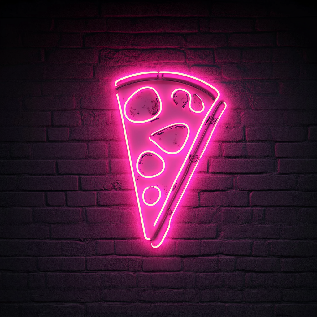 Pizza Peel with Slice - Pink Neon Sign, 18 Inches