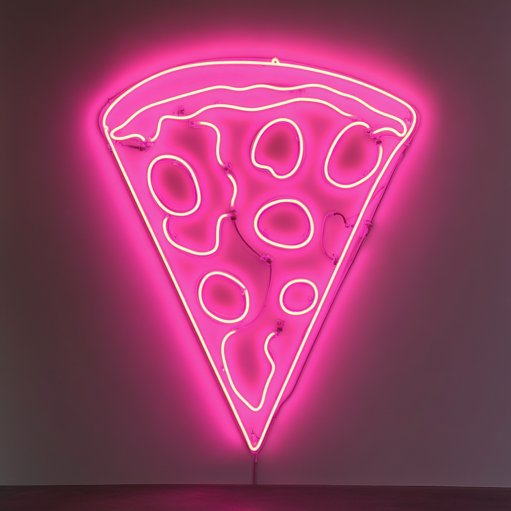 Pizza Slice - Pink Neon Sign, 18 Inches