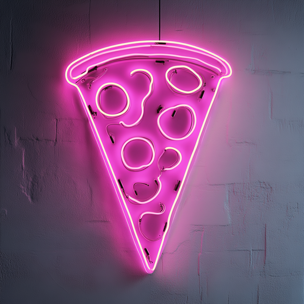 Pizza Slice - Pink Neon Sign, 18 Inches