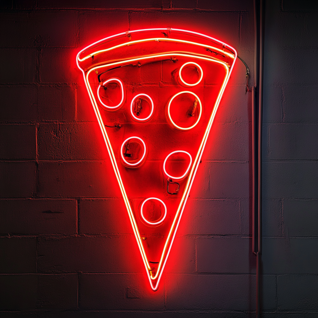 Pizza Slice - Red Neon Sign, 18 Inches