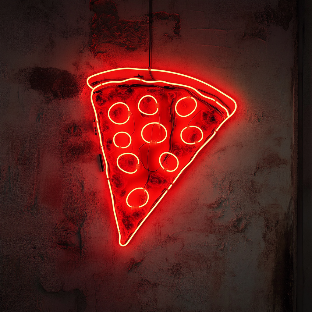 Pizza Slice - Red Neon Sign, 18 Inches
