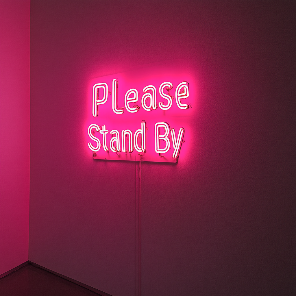 Please Stand By - Pink Neon Sign, 24 Inches