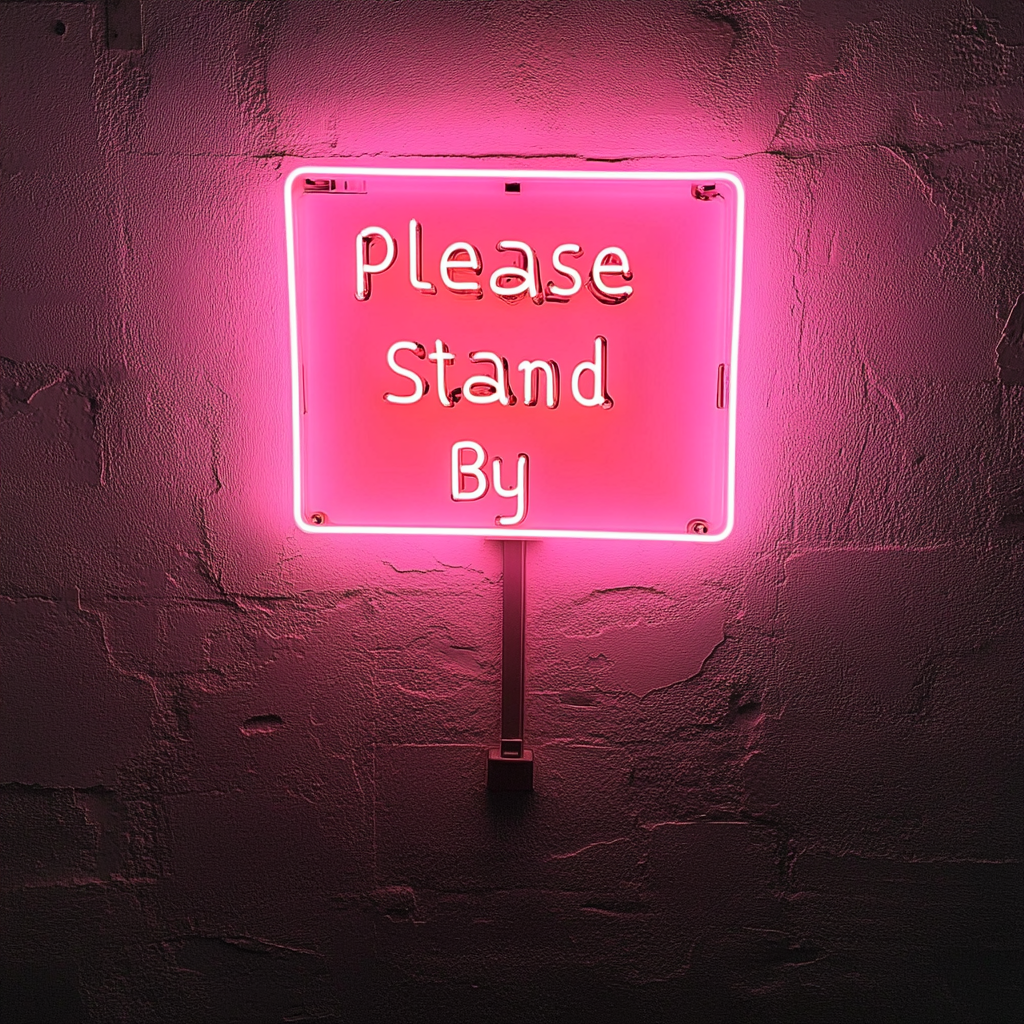 Please Stand By - Pink Neon Sign, 24 Inches