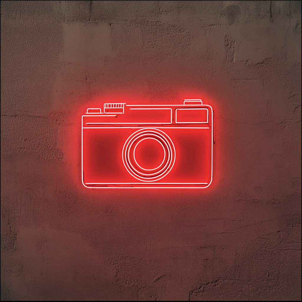 Polaroid Camera - Red Neon Sign, 18 Inches