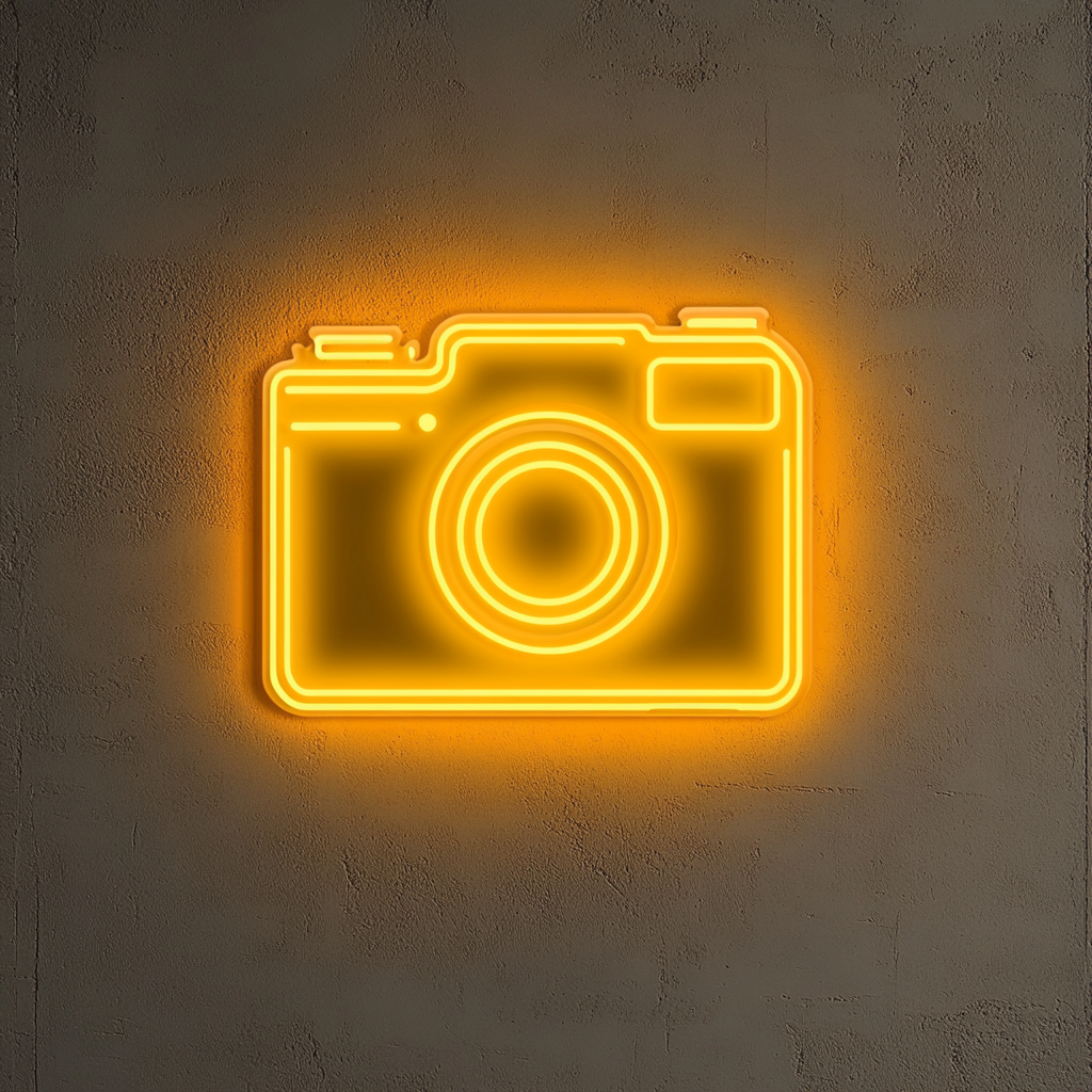 Polaroid Camera - Yellow Neon Sign, 18 Inches
