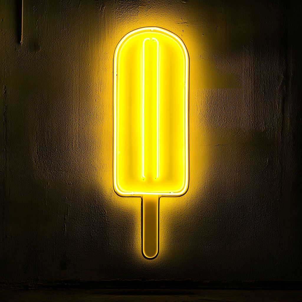 Popsicle - Yellow Neon Sign, 18 Inches