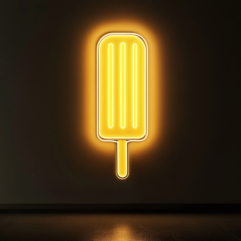 Popsicle - Yellow Neon Sign, 24 Inches