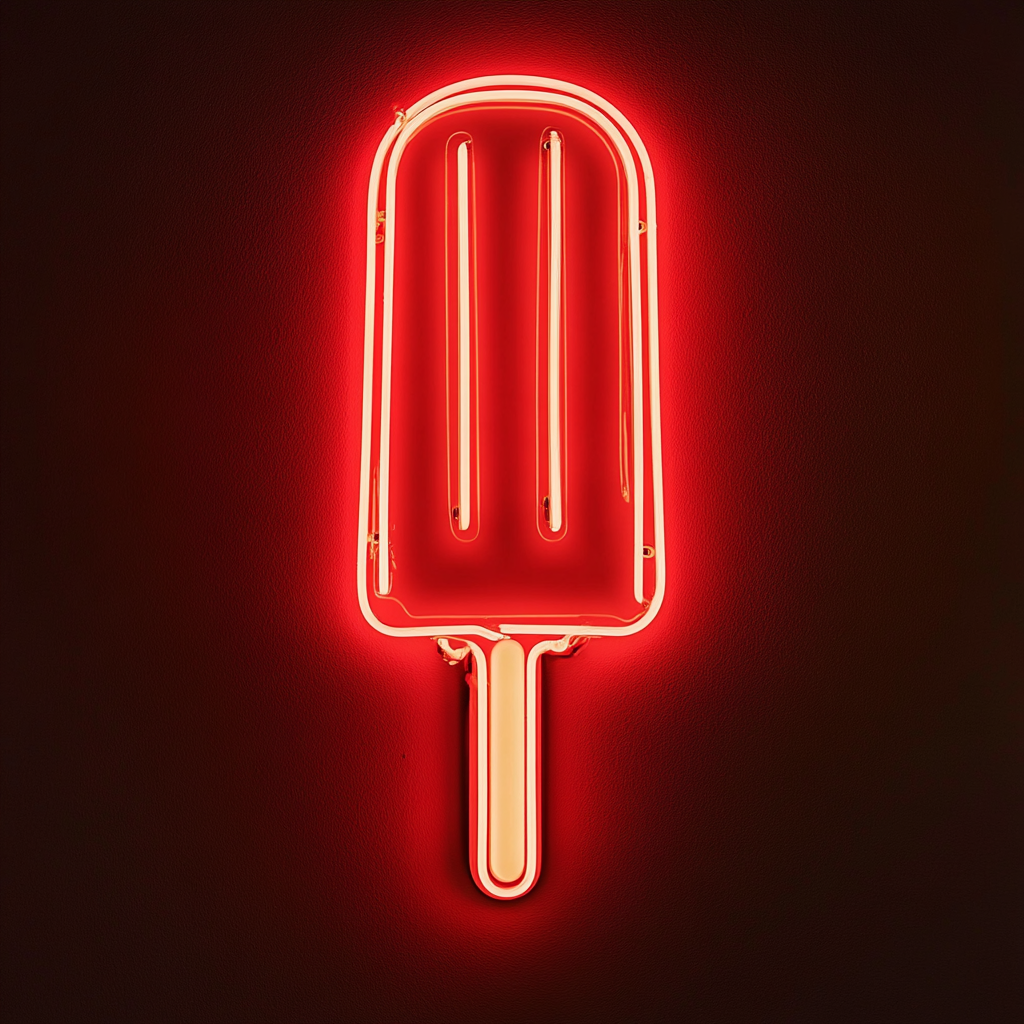 Popsicle Dripping - Red Neon Sign, 18 Inches