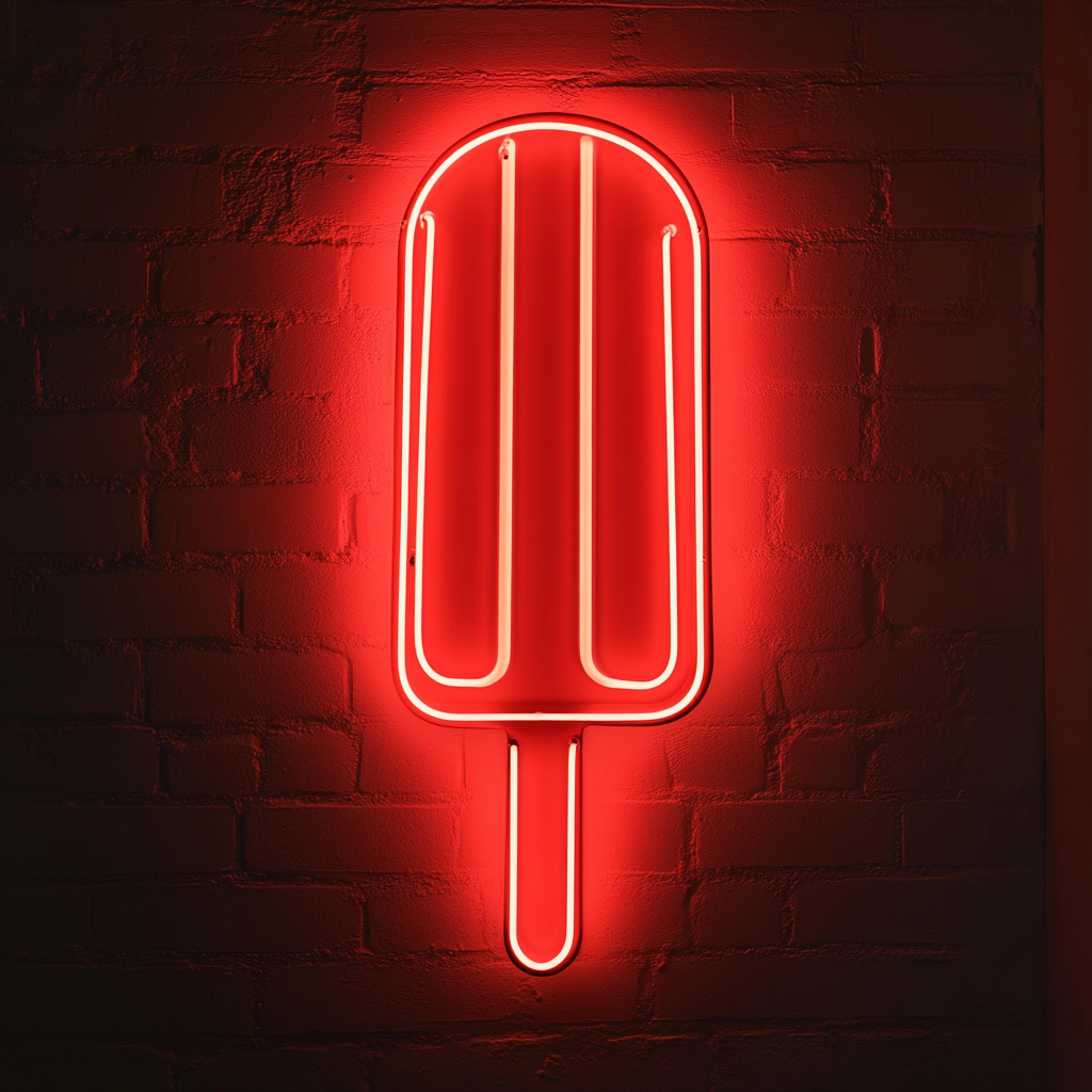 Popsicle Dripping - Red Neon Sign, 24 Inches