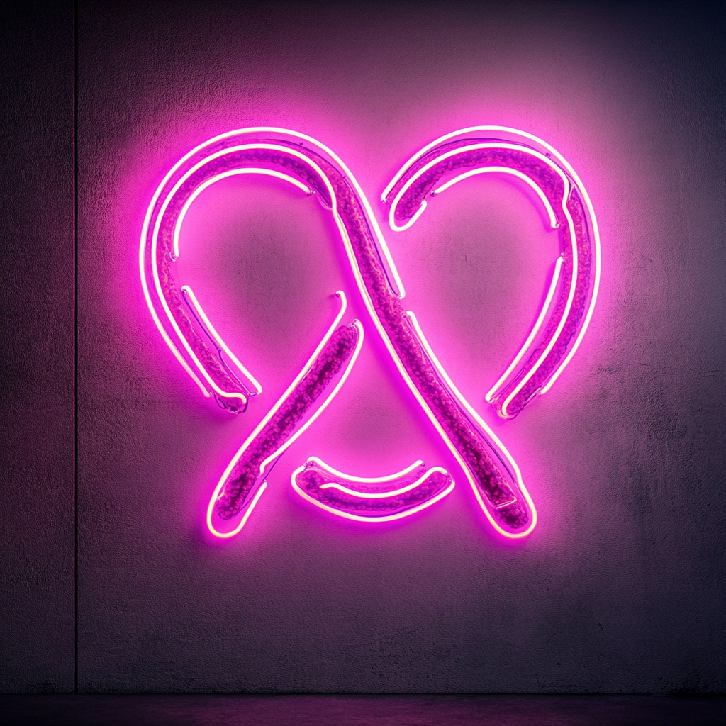 Pretzel - Pink Neon Sign, 24 Inches