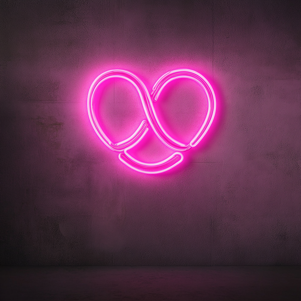 Pretzel - Pink Neon Sign, 18 Inches