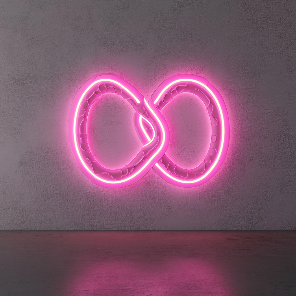 Pretzel - Pink Neon Sign, 18 Inches