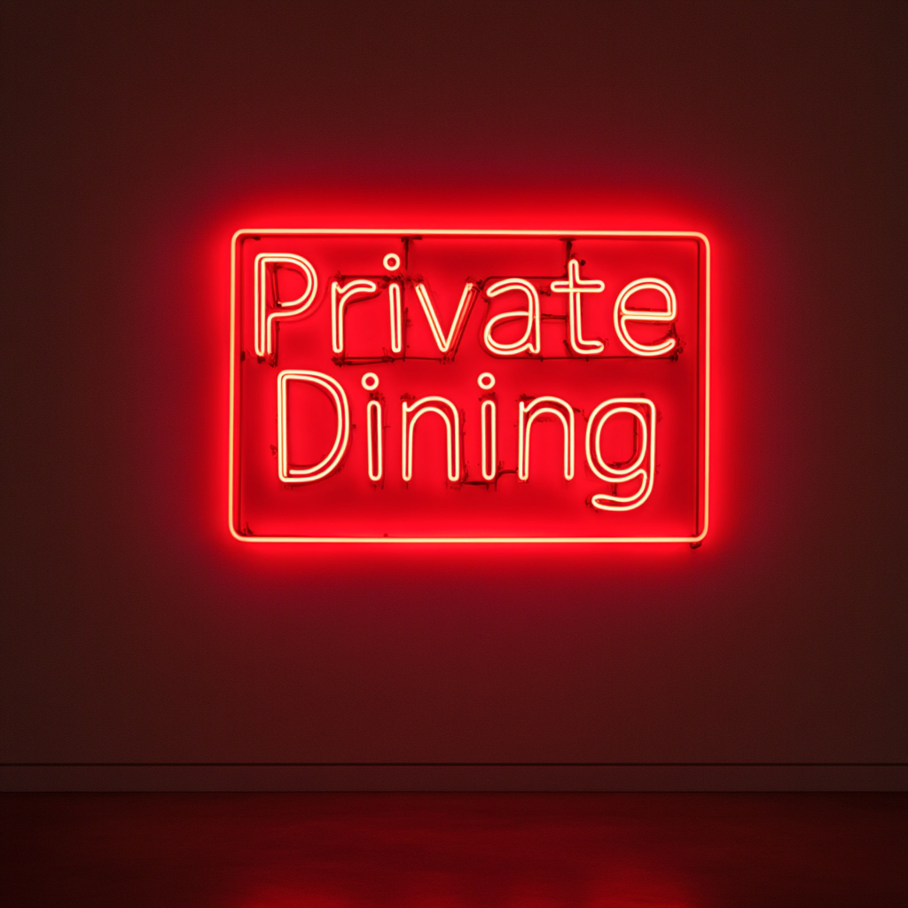 "Private Dining" - Red Neon Sign, 24 Inches