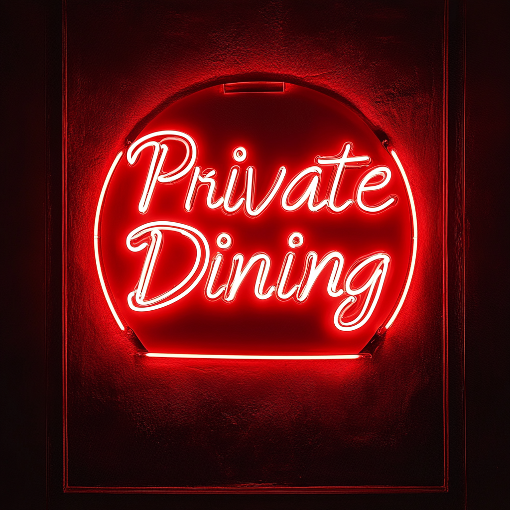 "Private Dining" - Red Neon Sign, 24 Inches