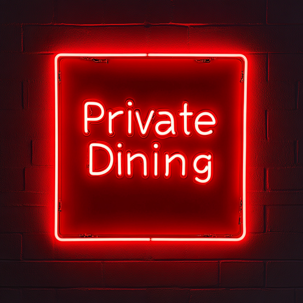 "Private Dining" - Red Neon Sign, 24 Inches