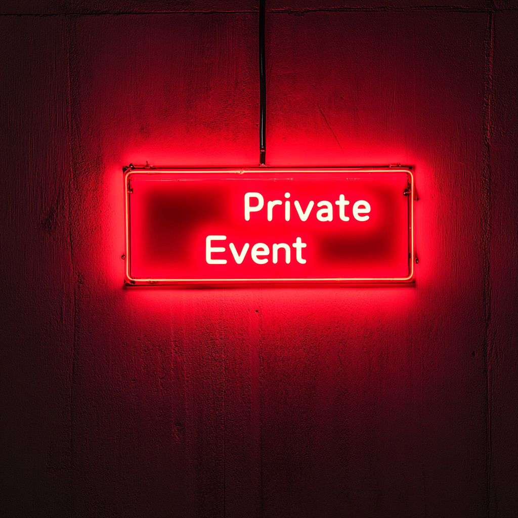 Private Event - Red Neon Sign, 18 Inches
