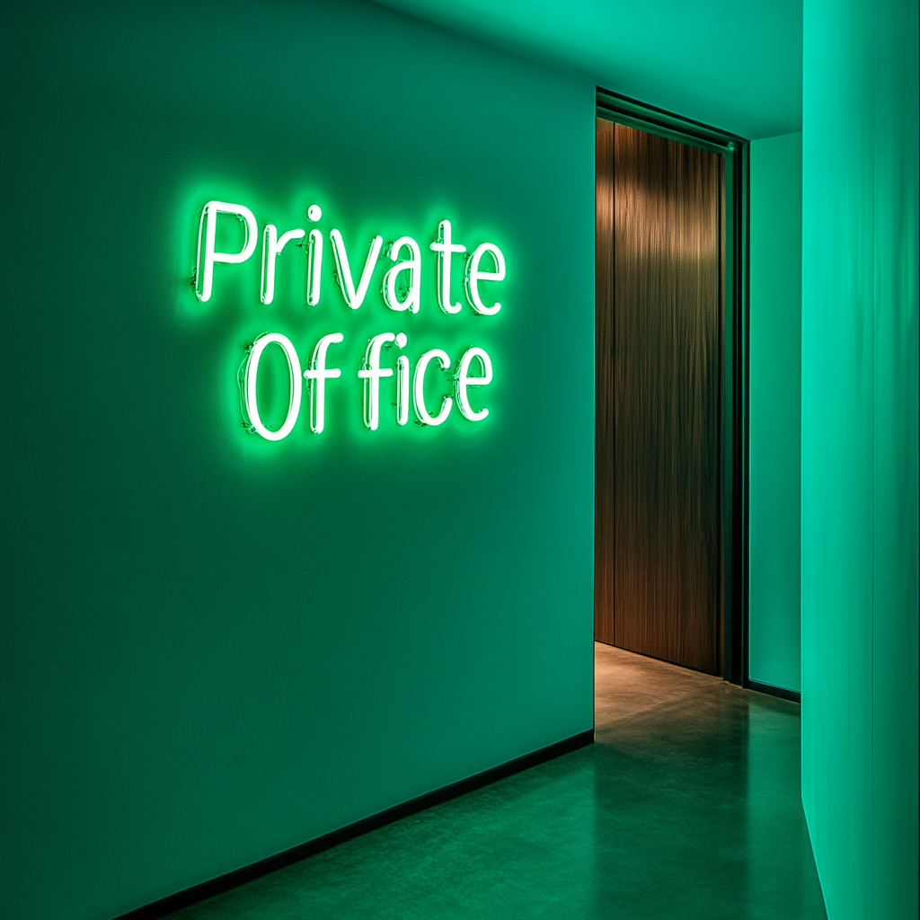 "Private Office" - Green Neon Sign, 24 Inches