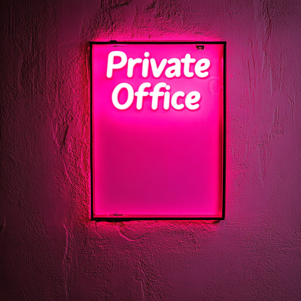"Private Office" - Pink Neon Sign, 24 Inches