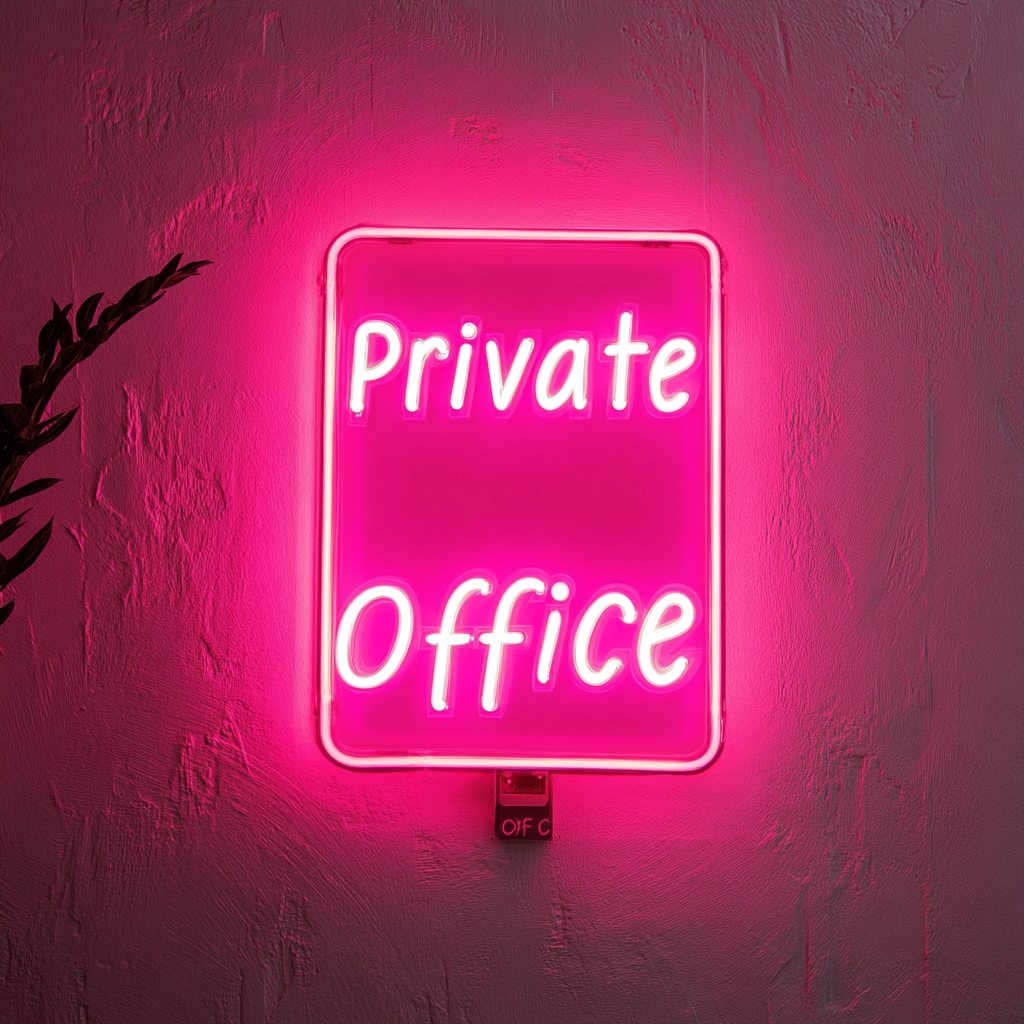 "Private Office" - Pink Neon Sign, 24 Inches