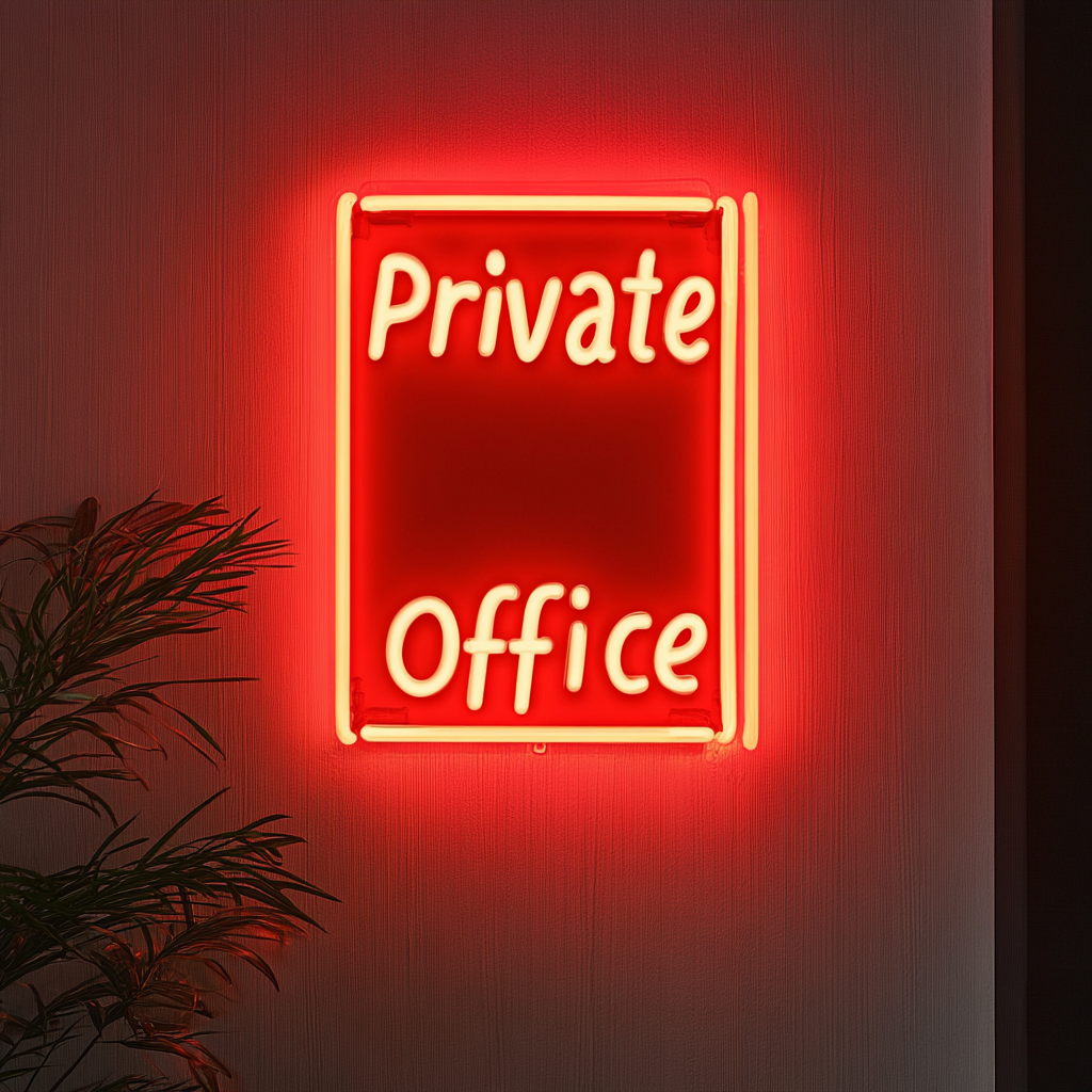"Private Office" - Red Neon Sign, 24 Inches