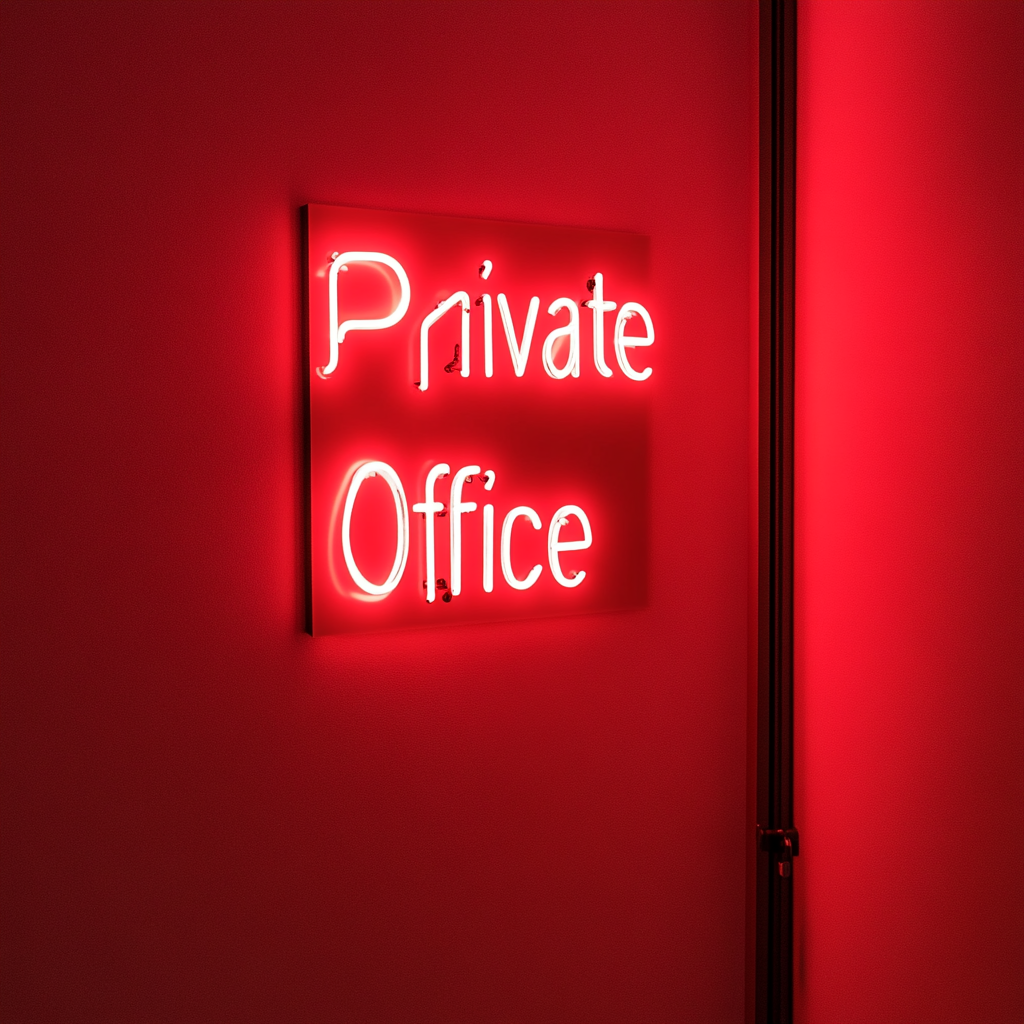 "Private Office" - Red Neon Sign, 24 Inches