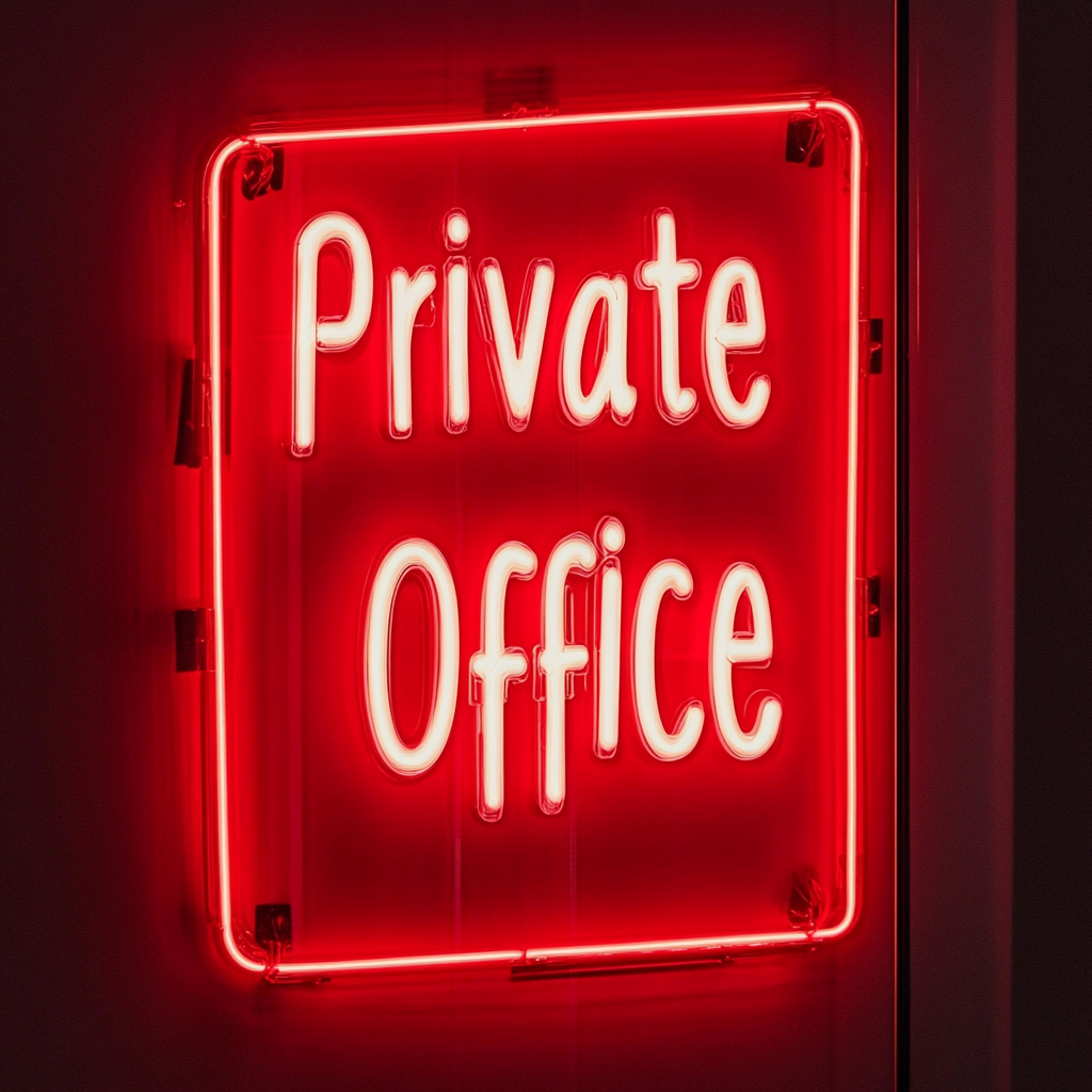 "Private Office" - Red Neon Sign, 24 Inches