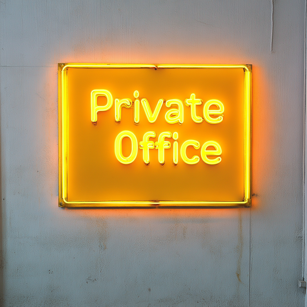 "Private Office" - Yellow Neon Sign, 24 Inches