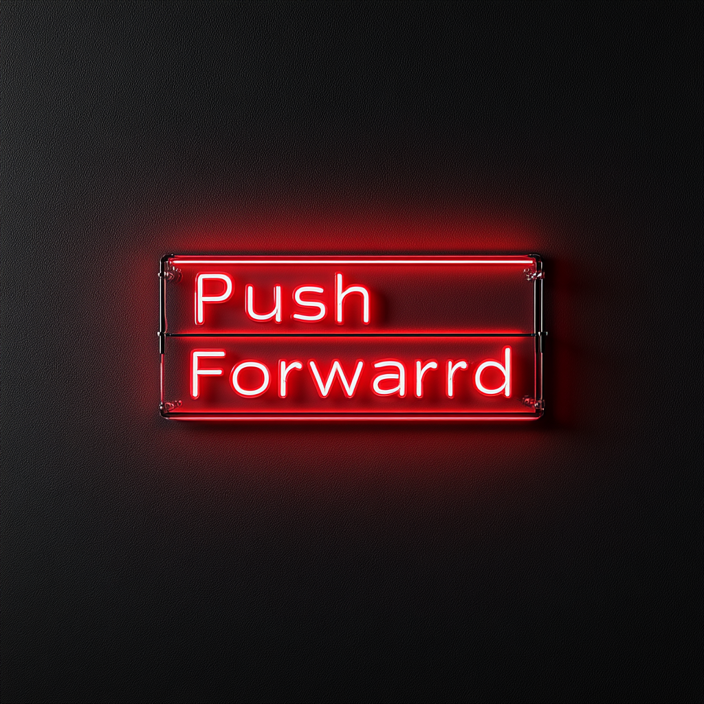 "Push Forward" - Red Neon Sign, 24 Inches