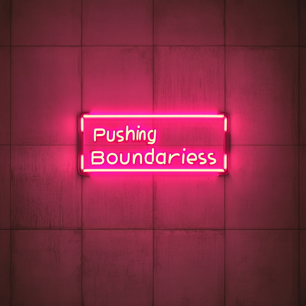 "Pushing Boundaries" - Pink Neon Sign, 24 Inches