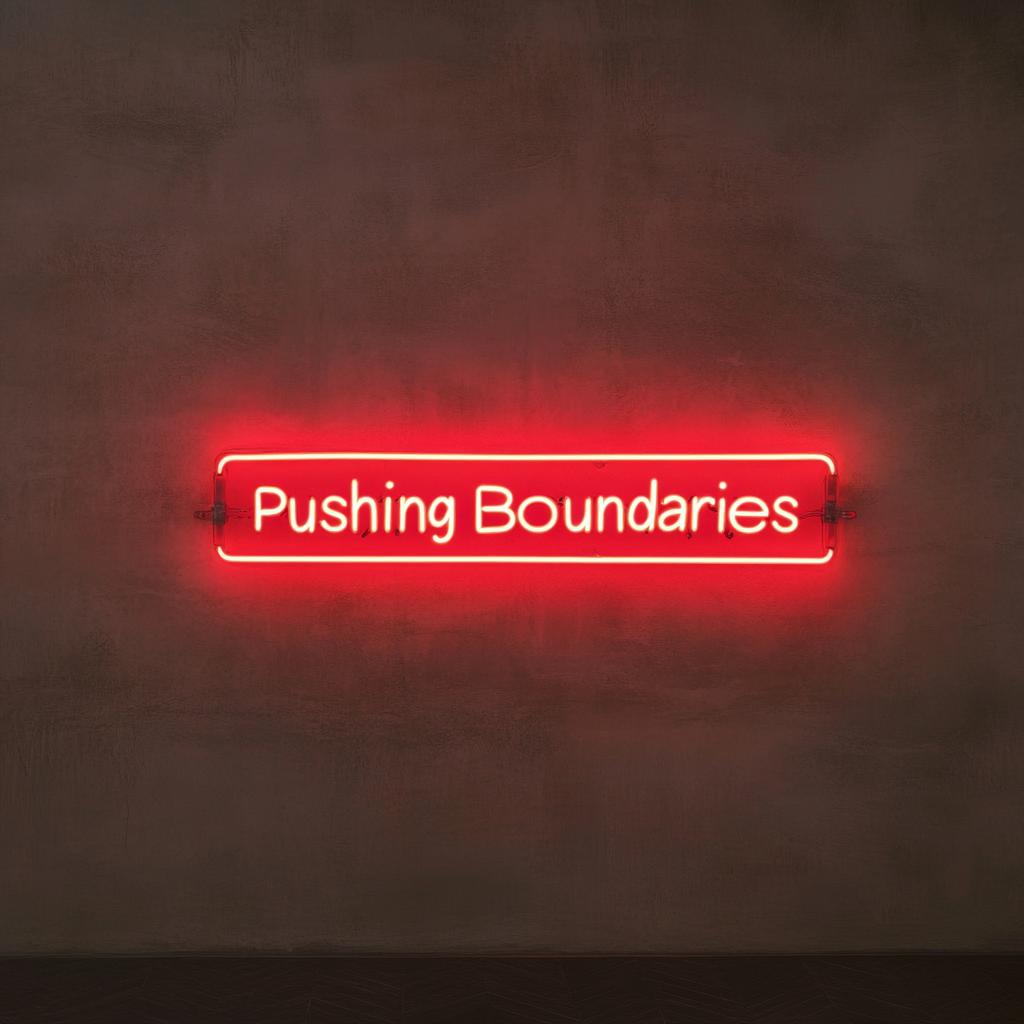 "Pushing Boundaries" - Red Neon Sign, 24 Inches