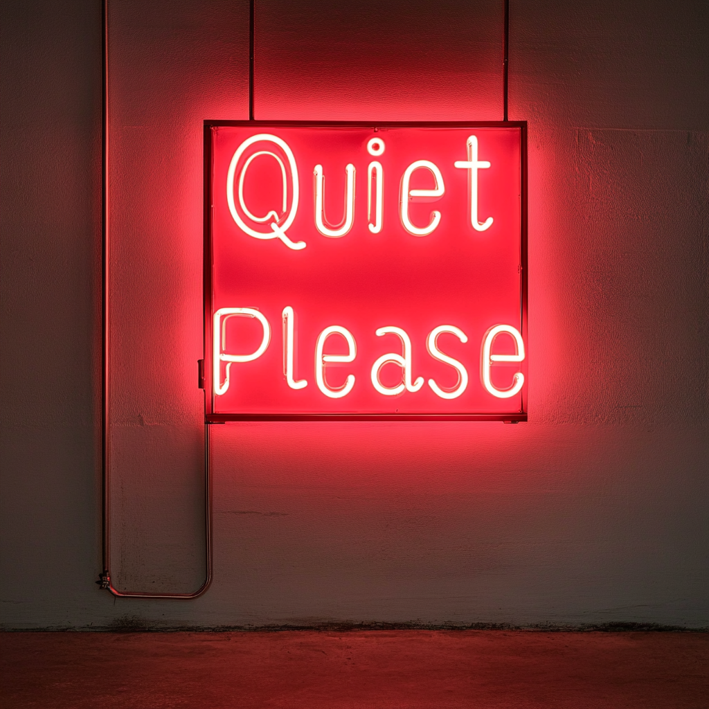 "Quiet Please" - Red Neon Sign, 24 Inches