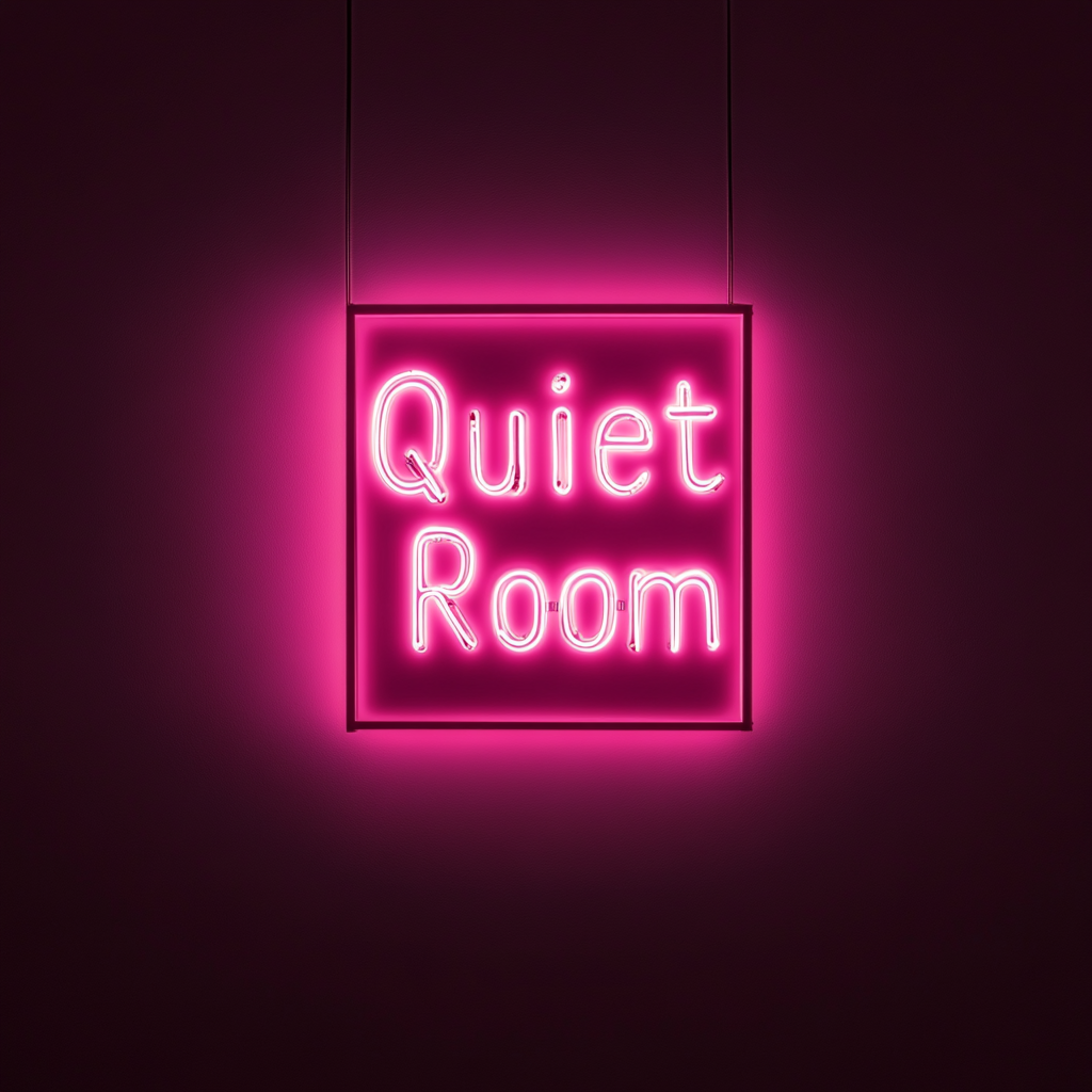 "Quiet Room" - Pink Neon Sign, 24 Inches